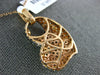 ESTATE LARGE 1.78CT MULTI COLOR DIAMOND 18KT ROSE GOLD 3D SIDEWAYS HEART PENDANT