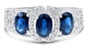 1.96CT DIAMOND & AAA SAPPHIRE 14KT WHITE GOLD 3D OVAL & ROUND ANNIVERSARY RING