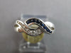 ESTATE .45CT DIAMOND & AAA SAPPHIRE 14K WHITE GOLD 3D CLASSIC INFINITY LOVE RING