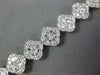 ESTATE WIDE & LONG 5.34CT DIAMOND 18KT WHITE GOLD CLUSTER CLOVER TENNIS BRACELET