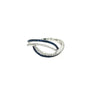 ESTATE .38CT DIAMOND & AAA SAPPHIRE 18KT WHITE GOLD 3D CRISS CROSS LOVE RING