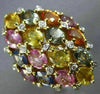 EXTRA LARGE 8.64CT DIAMOND & AAA MULTI COLOR SAPPHIRE 18KT YELLOW GOLD OVAL RING