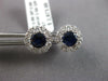 LARGE 1.66CT DIAMOND & AAA SAPPHIRE 14KT WHITE GOLD ROUND FLOWER STUD EARRINGS