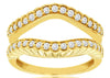 .50CT DIAMOND 14KT YELLOW GOLD 3D DOUBLE V SHAPE INSERT WEDDING ANNIVERSARY RING