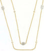 .96CT DIAMOND 14K YELLOW GOLD 3D CLUSTER ROUND & OVAL SHAPE BY THE YARD NECKLACE