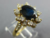 4.55CT DIAMOND AAA SAPPHIRE 18KT YELLOW GOLD OVAL & ROUND FLOWER ENGAGEMENT RING