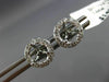 ESTATE .31CT DIAMOND 14KT WHITE GOLD 3 PRONG HALO SOLITAIRE SEMI MOUNT EARRINGS