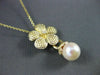 ANTIQUE DIAMOND & AAA SOUTH SEA PEARL 14KT YELLOW GOLD FLOWER PENDANT #22161