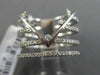 ESTATE .33CT ROUND DIAMOND 14KT WHITE GOLD 3D MULTI ROW ETOILE V SHAPE FUN RING
