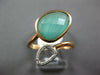 .07CT DIAMOND & AAA GREEN AGATE 14K ROSE GOLD DOUBLE PEAR SHAPE CRISS CROSS RING