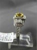 ESTATE 2.13CT GIA FANCY YELLOW DIAMOND 18K TWO TONE GOLD 3 STONE ENGAGEMENT RING