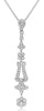 .36CT DIAMOND 14K WHITE GOLD 3D MULTI FLOWER TEAR DROP FILIGREE FLOATING PENDANT