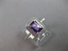 1.12CT DIAMOND & AAA AMETHYST 14KT WHITE GOLD EMERALD CUT & ROUND HALO LOVE RING