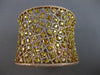 EXTRA LARGE WHITE & FANCY YELLOW DIAMOND 18KT YELLOW GOLD CUFF BANGLE BRACELET