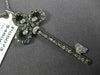 ESTATE LARGE .50CT WHITE & CHOCOLATE FANCY DIAMOND 14K WHITE GOLD 3D KEY PENDANT