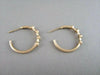ESTATE .32CT ROUND DIAMOND 14KT YELLOW GOLD ETOILE BAMBOO HOOP EARRINGS
