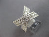 LARGE 2.33CT DIAMOND 14K WHITE GOLD ROUND 3 ROW CRISS CROSS X INFINITY LOVE RING