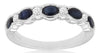 1.31CT DIAMOND & AAA SAPPHIRE 14KT WHITE GOLD 3D OVAL & ROUND ANNIVERSARY RING