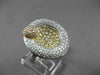 ANTIQUE MASSIVE 2.60CT DIAMOND 18KT TRI COLOR GOLD 3D CIRCULAR FILIGREE RING