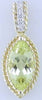 1.69CT DIAMOND & AAA LEMON QUARTZ 14KT YELLOW GOLD 3D MARQUISE & ROUND PENDANT