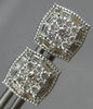 .90CT DIAMOND 14KT WHITE GOLD 3D ROUND & BAGUETTE SQUARE FILIGREE STUD EARRINGS