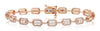 2.68CT DIAMOND 14KT ROSE GOLD ROUND RECTANGULAR BY THE YARD LOVE TENNIS BRACELET