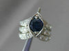 ANTIQUE WIDE 2.3CT OLD MINE DIAMOND & SAPPHIRE 14K WHITE GOLD V SHAPE RING 22572