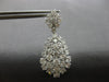 ESTATE LARGE 5.51CT DIAMOND 18KT WHITE GOLD CLUSTER TEAR DROP HANGING EARRINGS