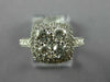 ESTATE 1.25CT DIAMOND 18KT WHITE GOLD ROUND CLUSTER SQUARE HALO ANNIVERSARY RING