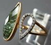 .09CT DIAMOND & AAA GREEN QUARTZ 14KT ROSE GOLD 3D PEAR SHAPE CRISS CROSS RING