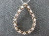 .48CT DIAMOND 14KT WHITE & ROSE GOLD FILIGREE OPEN TEAR DROP LOVE FUN PENDANT