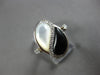 LARGE .18CT DIAMOND & AAA MOTHER OF PEARL & ONYX 18KT WHITE GOLD LOVE RING 28166