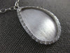 ESTATE LARGE .39CT DIAMOND 14KT WHITE GOLD TEAR DROP MATTE CLASSIC FUN NECKLACE