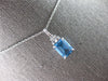 2.58CT DIAMOND & AAA BLUE TOPAZ 14KT WHITE GOLD 3D EMERALD CUT & ROUND PENDANT