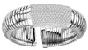ESTATE LARGE 7.80CT DIAMOND 18KT WHITE GOLD 3D MULTI ROW SNAKE BANGLE BRACELET
