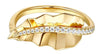 ESTATE .16CT DIAMOND 14KT YELLOW GOLD 3D LEAF FUN RING