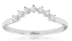 .17CT DIAMOND 14K WHITE GOLD ROUND 7 STONE V SHAPE SHARED PRONG ANNIVERSARY RING
