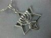 ESTATE 14KT WHITE GOLD 3D CLASSIC STAR OF DAVID MENORAH FLOATING PENDANT #777