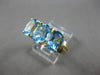 ESTATE LARGE 5.20CT AAA BLUE TOPAZ 14KT YELLOW GOLD 3D 3 STONE LOVE RING #27981