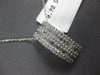 ESTATE WIDE .72CT DIAMOND 18KT WHITE GOLD ROUND & BAGUETTE MULTI ROW BAR PENDANT
