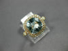 ESTATE WIDE 2.08CT DIAMOND & AAA AQUAMARINE 14K ROSE GOLD SQUARE ENGAGEMENT RING