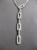 LARGE .95CT DIAMOND 14KT WHITE GOLD MULTI LINK RECTANGULAR LARIAT LOVE NECKLACE