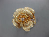 ESTATE LARGE 1.30CT DIAMOND 18KT ROSE GOLD 3D CLASSIC ROSE FLOWER LOVE RING