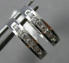 ESTATE .25CT DIAMOND 14KT WHITE GOLD CLASSIC ROUND HUGGIE HOOP HANGING EARRINGS