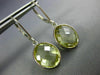 6.0CT AAA LEMON QUARTZ 14KT WHITE GOLD 3D OVAL BEZEL LEVER BACK HANGING EARRINGS