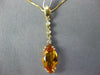 2.58CT DIAMOND & AAA CITRINE 14KT YELLOW GOLD MARQUISE & ROUND FLOATING PENDANT