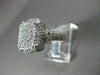 ESTATE LARGE 1.13CT DIAMOND 14KT WHITE GOLD PAVE FILIGREE SQUARE RING BEAUTIFUL!