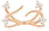 ESTATE WIDE .28CT DIAMOND 14KT ROSE GOLD ROUND 3 LEAF CLOVER FLOWER FUN RING