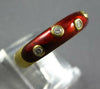 ESTATE .15CT DIAMOND & REED ENAMEL 18KT YELLOW GOLD ETOILE 5MM FUN RING