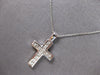 .50CT DIAMOND 14KT WHITE GOLD 3D PRINCESS CHANNEL INVISIBLE CROSS PENDANT #27696
